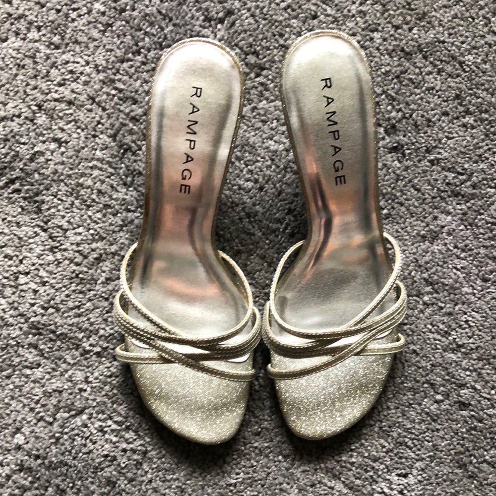 Open back strappy kitten heel